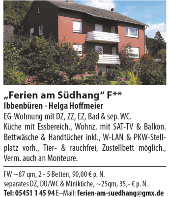 Ferien am Südhang mit Beschreibung