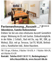 Ferienwohnung Auszeit mit Beschreibung