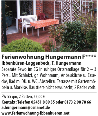 Ferienwohnung Hungermann mit Beschreibung