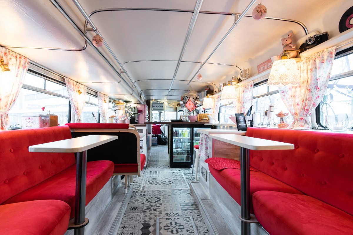 Doppelleckerbus von Innen