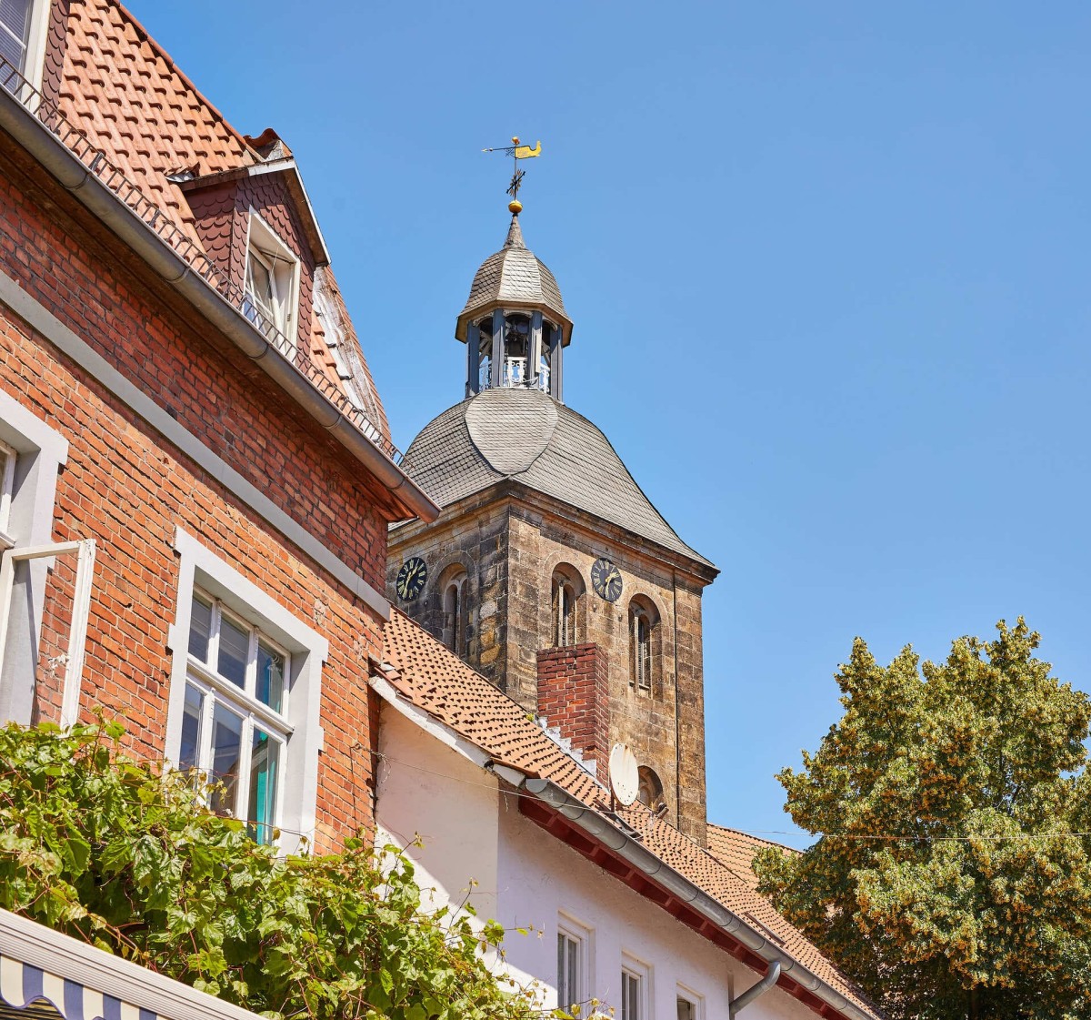 Blick auf die Ev. Kirche