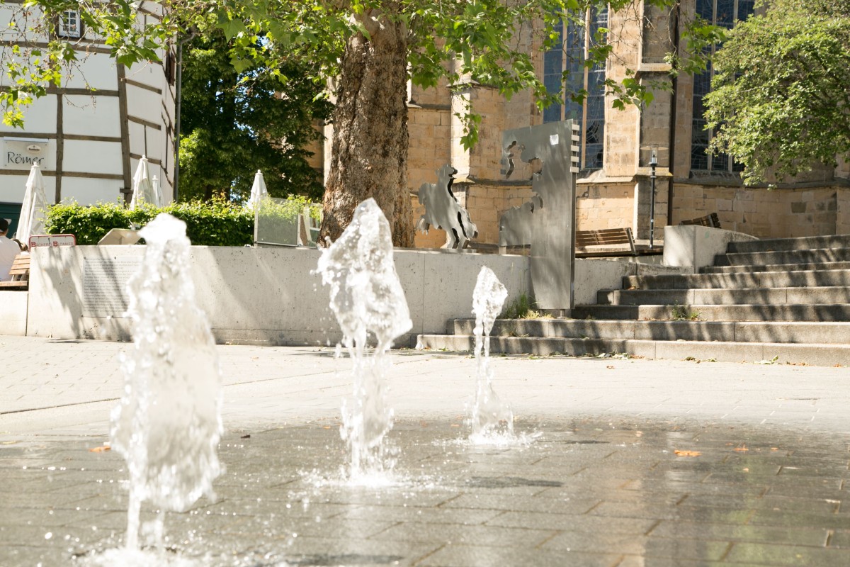 Wasserspiele am Friedensreiter