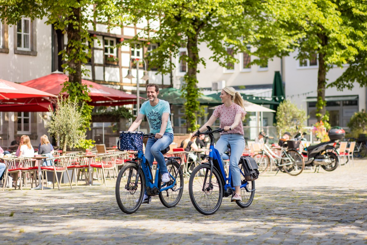 Radfahrer in der Ibbenbürener Innenstadt